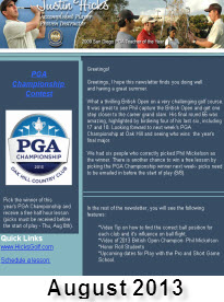 San Diego Golf Justin Hicks San Diego August 2013 Newsletter