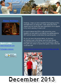 December Justin Hicks Christmas Golf Special 2014 Newsletter